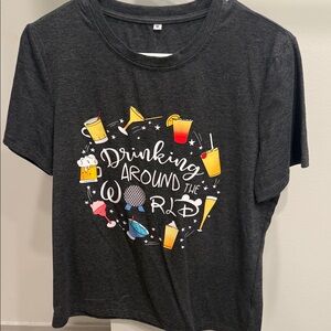 Dark Gray Tee with Drink Graphic